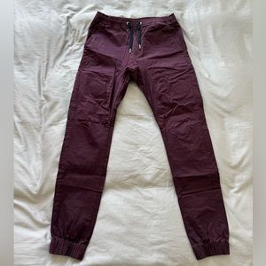 New ZANEROBE Jogger pants Men's 32 Sureshot BlackBerry Elastic Waist Drawstring